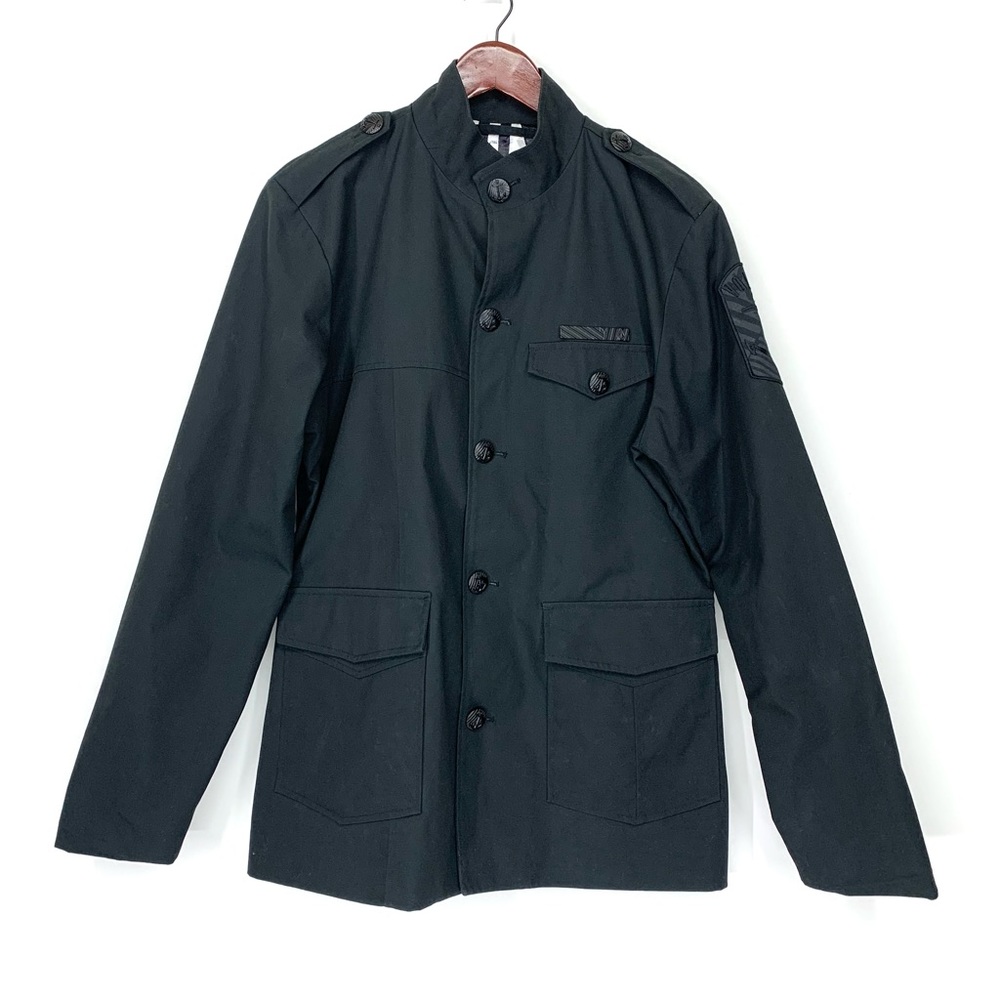 Volcom Men's Black Military Style Officers Jacket With Anchor Buttons Size Large